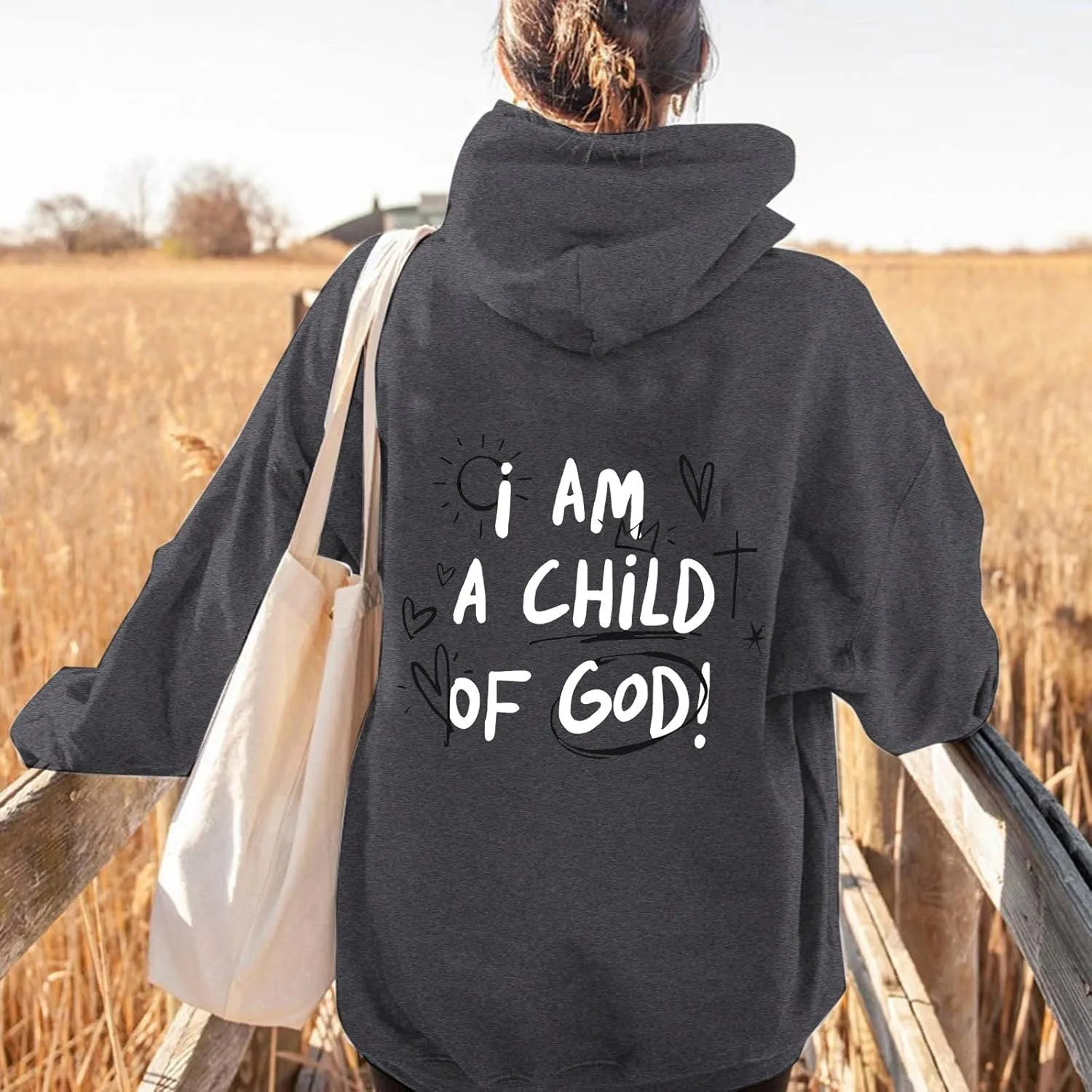 I Am A Child of God Hoodie Christian Hoodies Sweatshirt Drawstring Long Sleeve Casual Pullover with Pocket