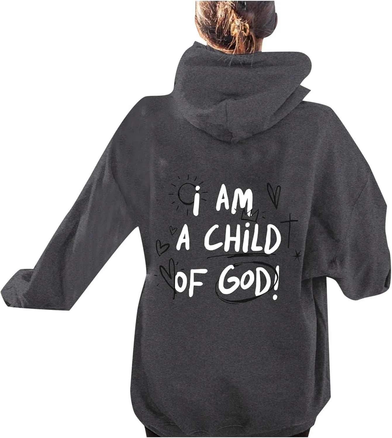 I Am A Child of God Hoodie Christian Hoodies Sweatshirt Drawstring Long Sleeve Casual Pullover with Pocket