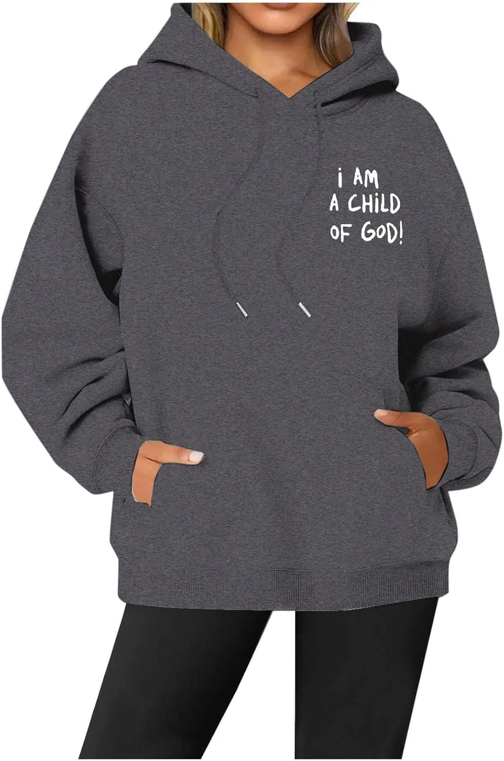 I Am A Child of God Hoodie Christian Hoodies Sweatshirt Drawstring Long Sleeve Casual Pullover with Pocket