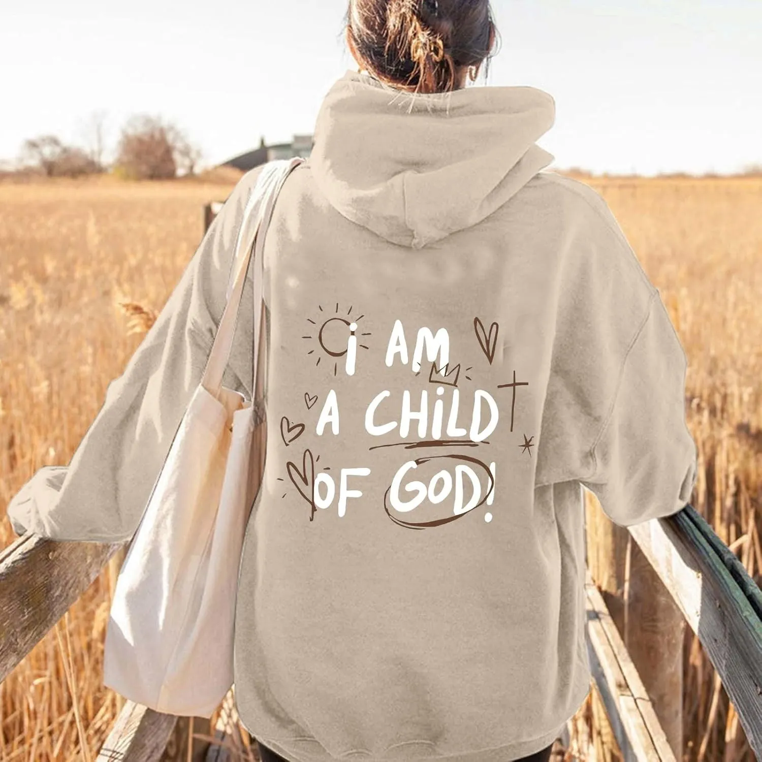 I Am A Child of God Hoodie Christian Hoodies Sweatshirt Drawstring Long Sleeve Casual Pullover with Pocket