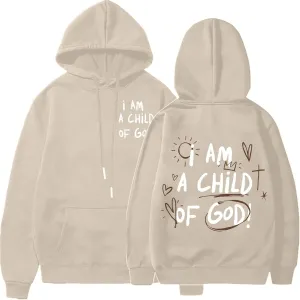 I Am A Child of God Hoodie Christian Hoodies Sweatshirt Drawstring Long Sleeve Casual Pullover with Pocket