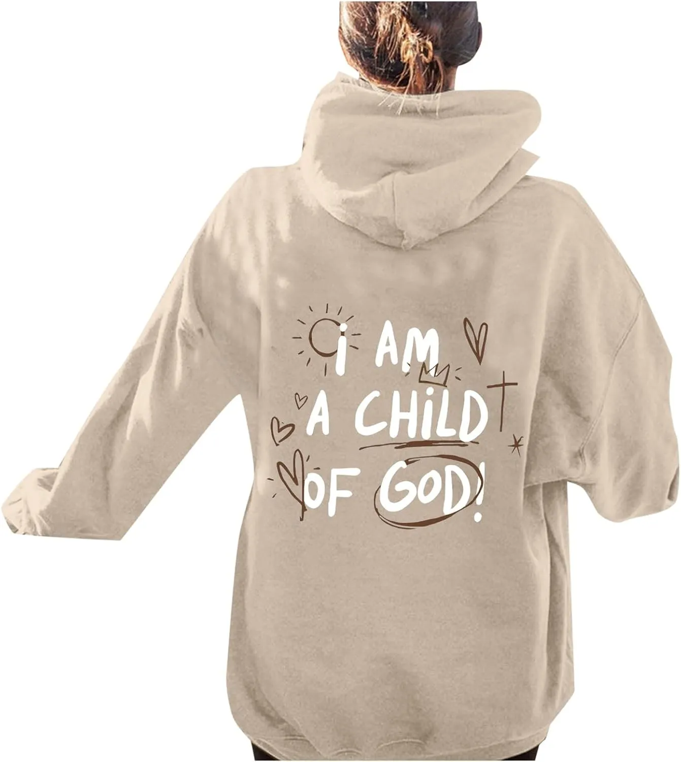 I Am A Child of God Hoodie Christian Hoodies Sweatshirt Drawstring Long Sleeve Casual Pullover with Pocket