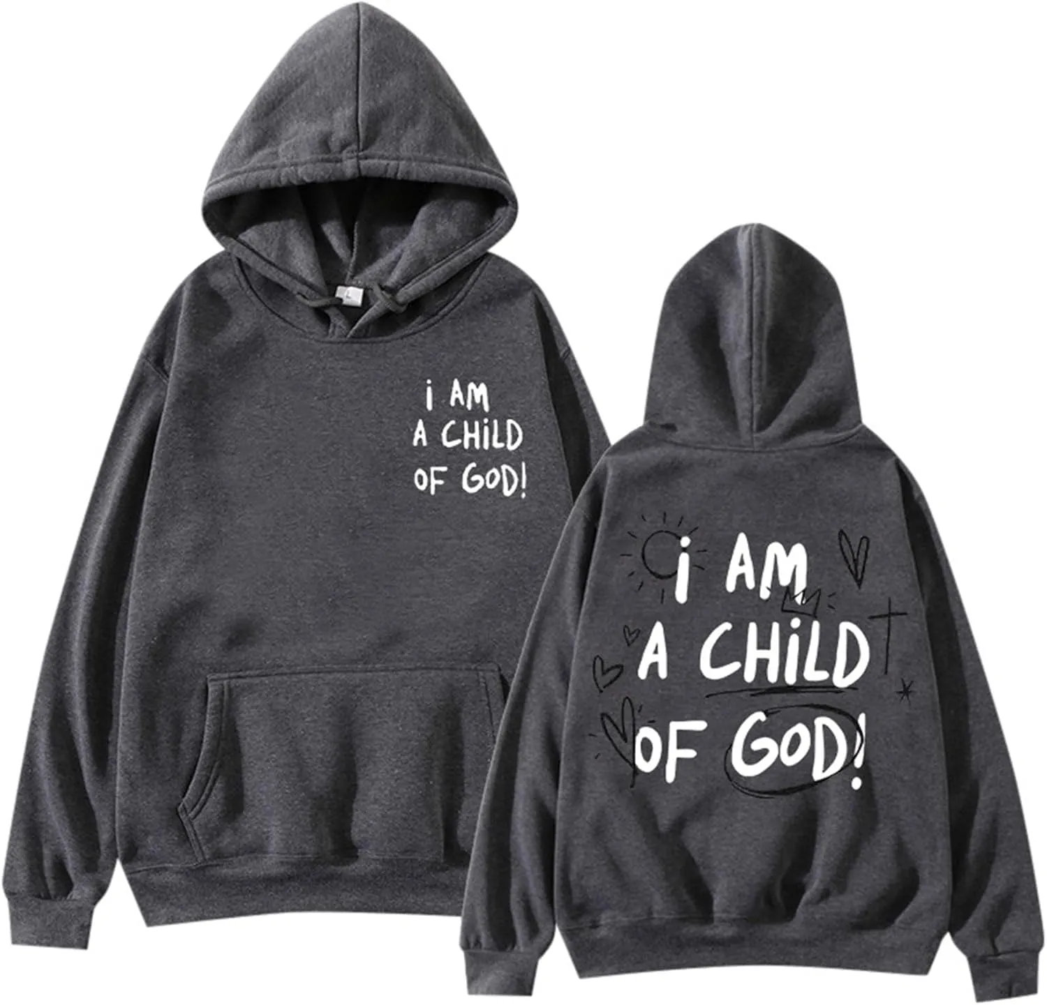 I Am A Child of God Hoodie Christian Hoodies Sweatshirt Drawstring Long Sleeve Casual Pullover with Pocket