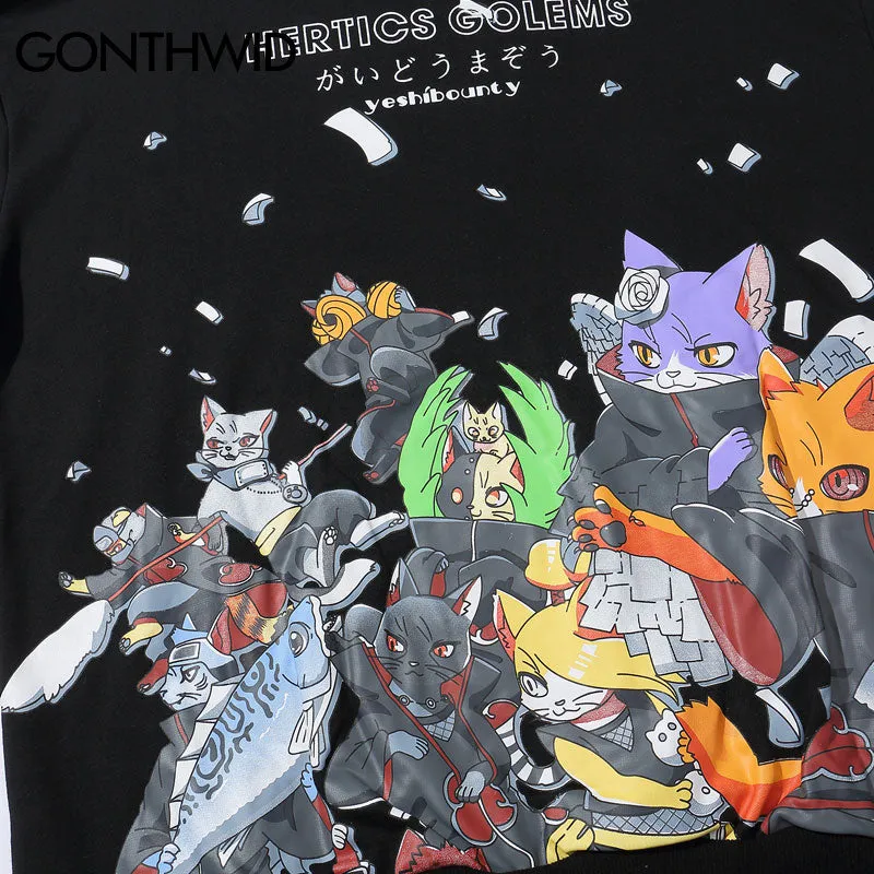 Japanese Cats Ninja Hoodies