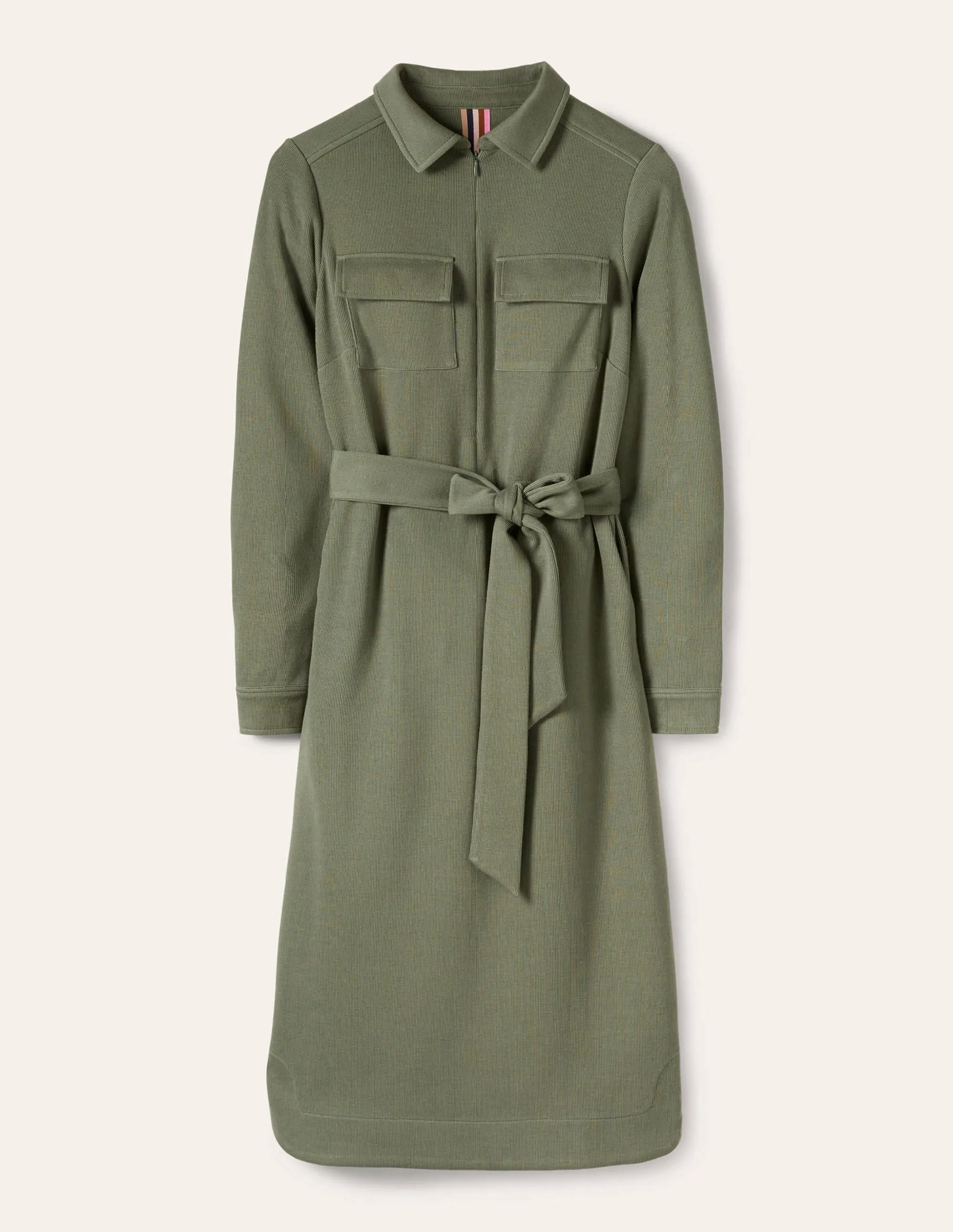 Jersey Midi Shirt Dress-Alder