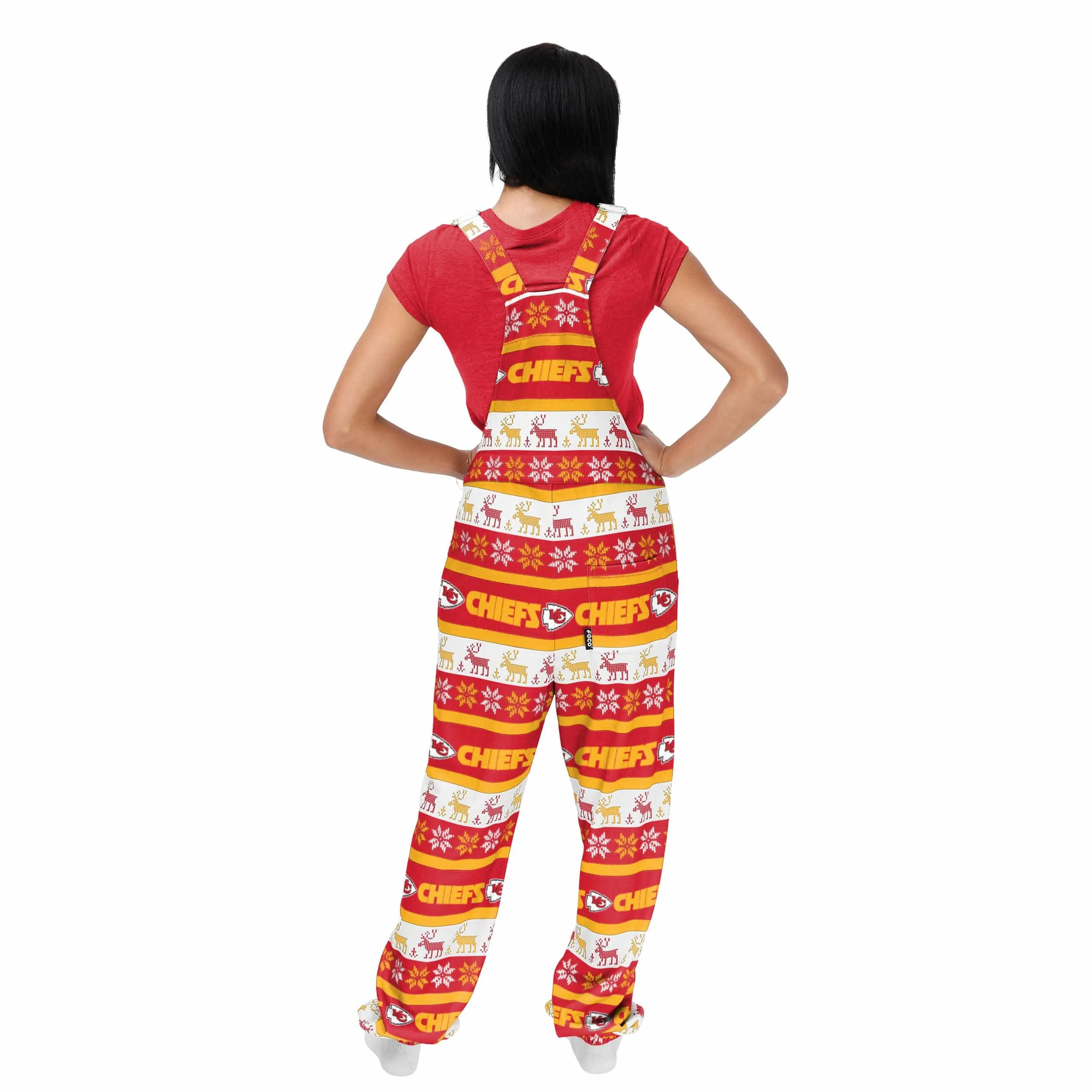 Kansas City Chiefs NFL Womens Ugly Home Gating Bib Overalls
