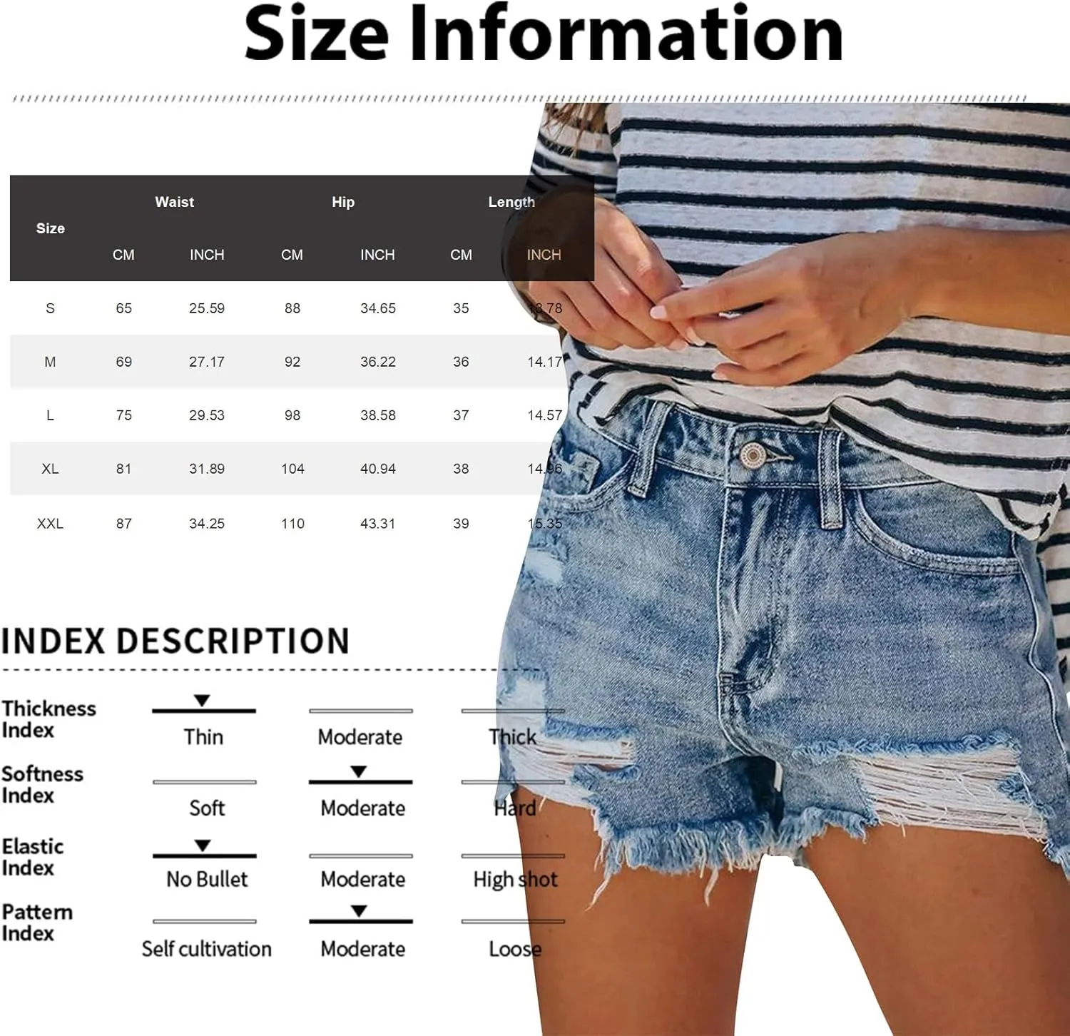 KUIOLYPOER Denim Shorts for Women Women's Summer High Waisted Rhinestone Fringe Ripped Jean Shorts Summer Hot Casual Shorts