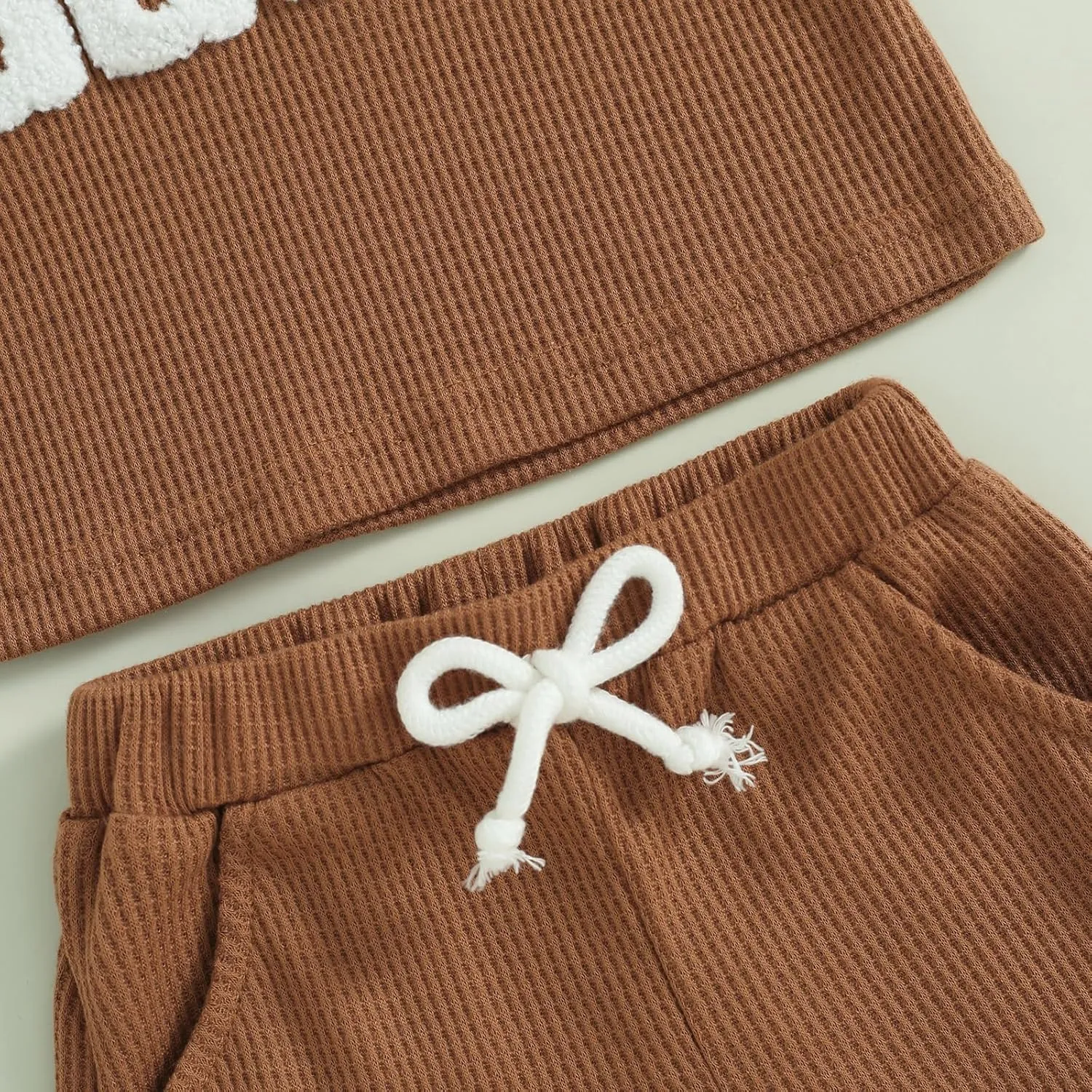 Kupretty Toddler Baby Boy Summer Clothes Embroiderey Waffle Knit Short Sleeve T-Shirt Tees   Casual Shorts Cute Clothing Set