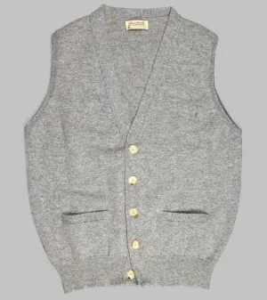 Lambswool Sleeveless Cardigan Grey