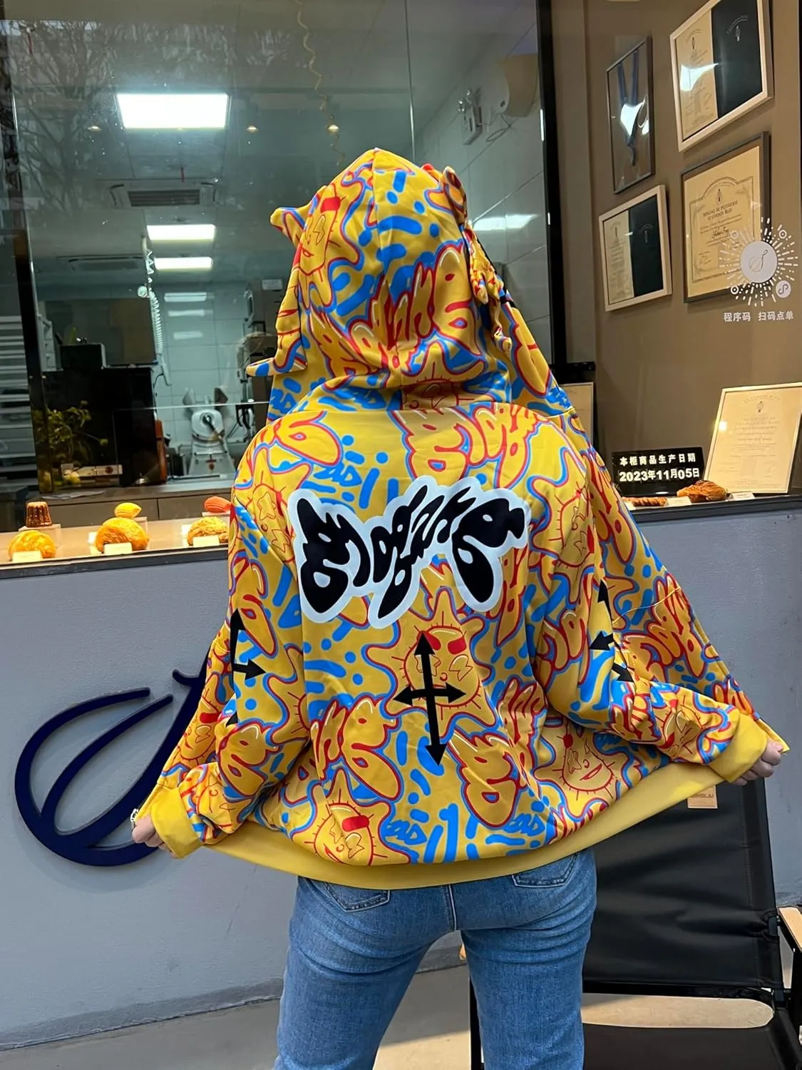 LAPRBY Lazy Style Hoodie for Men Women Fun Multi Angle Full Zip Up Hoodie Oversized Hooded Sweatshirt