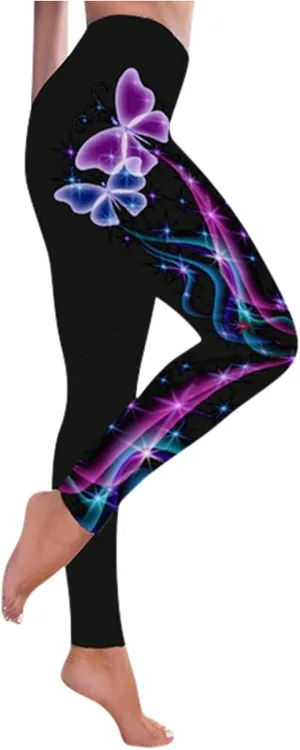 LCMTWX Workout Leggings Autumn Casual Print Leggings Boot Pants Workout Leggings Winter Warm Thick Tights High Waisted