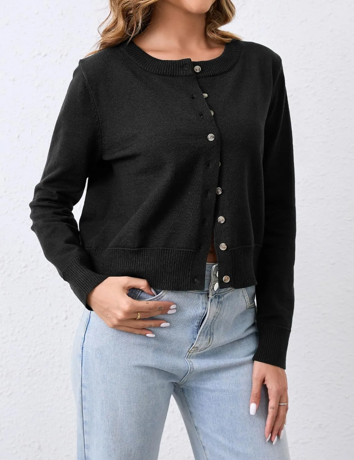 Leopard Cardigan Open Front Button Up Sweaters for Women Long Sleeve Shrug Cheetah Print Top Cropped Cardigan Jackets