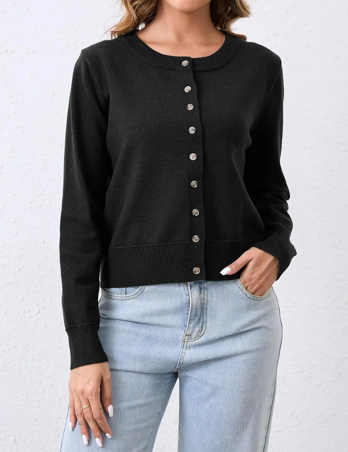 Leopard Cardigan Open Front Button Up Sweaters for Women Long Sleeve Shrug Cheetah Print Top Cropped Cardigan Jackets