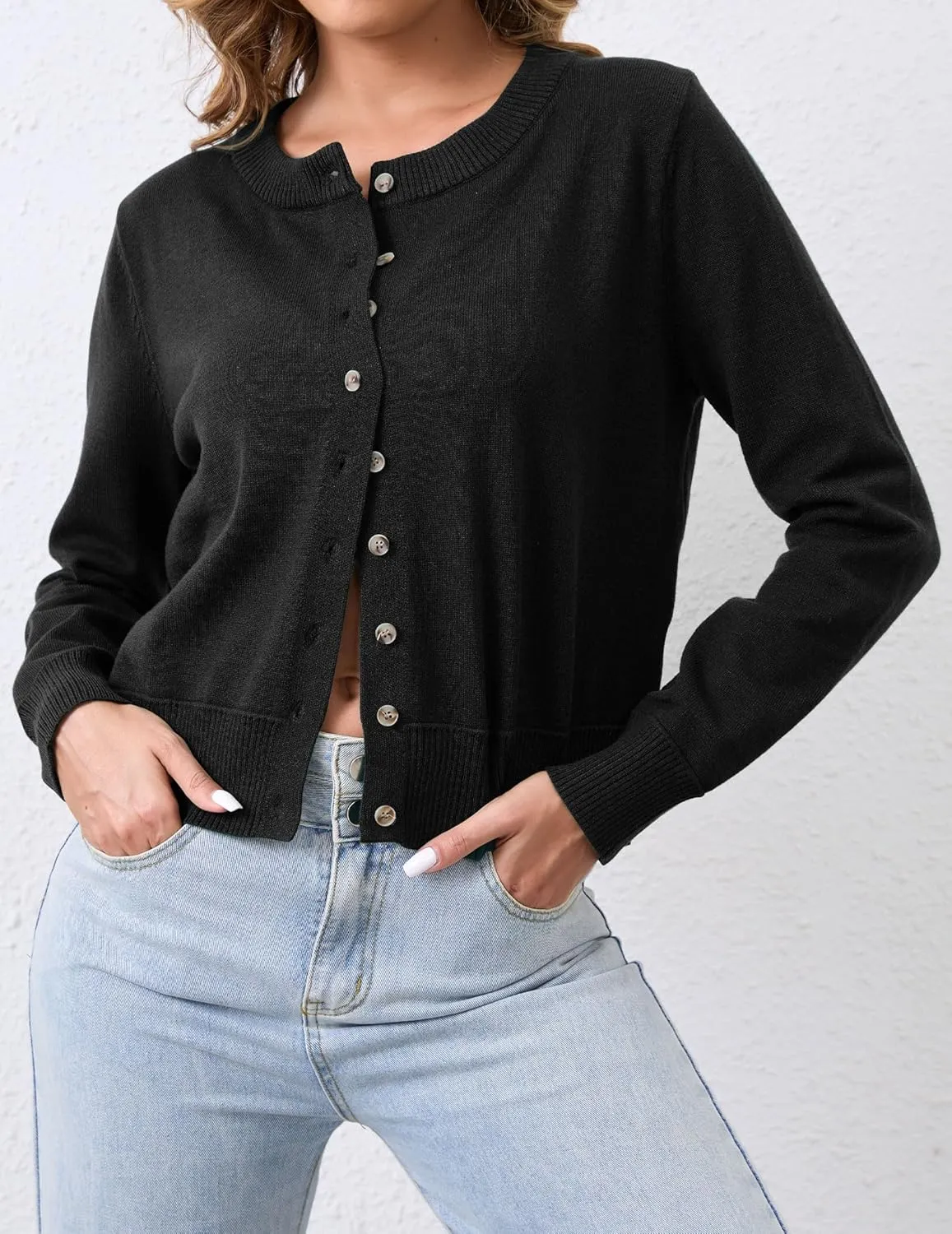 Leopard Cardigan Open Front Button Up Sweaters for Women Long Sleeve Shrug Cheetah Print Top Cropped Cardigan Jackets