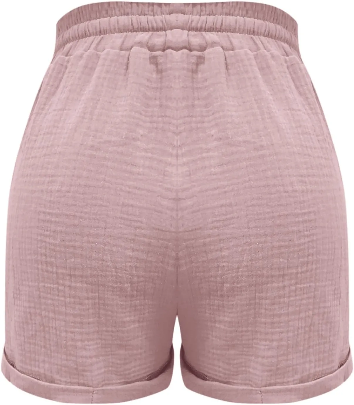 Linen Shorts for Women 2024 Summer Casual Comfy Shorts Drawstring Elastic Waist Lightweight Bermuda Shorts with Pockets