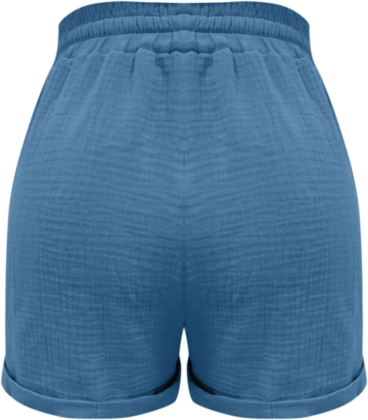 Linen Shorts for Women 2024 Summer Casual Comfy Shorts Drawstring Elastic Waist Lightweight Bermuda Shorts with Pockets