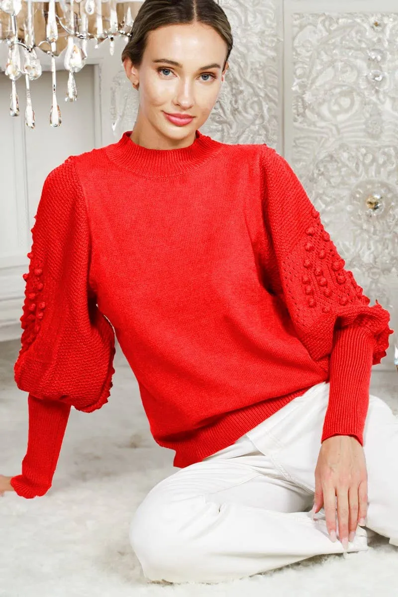 Make it Fun Red Balloon Sleeve Sweater