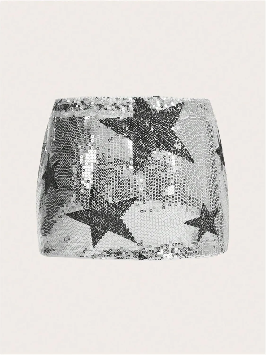 MakeMeChic Women's Star Sequin Skirt Bodycon Night Out Sparkly Short Skirts
