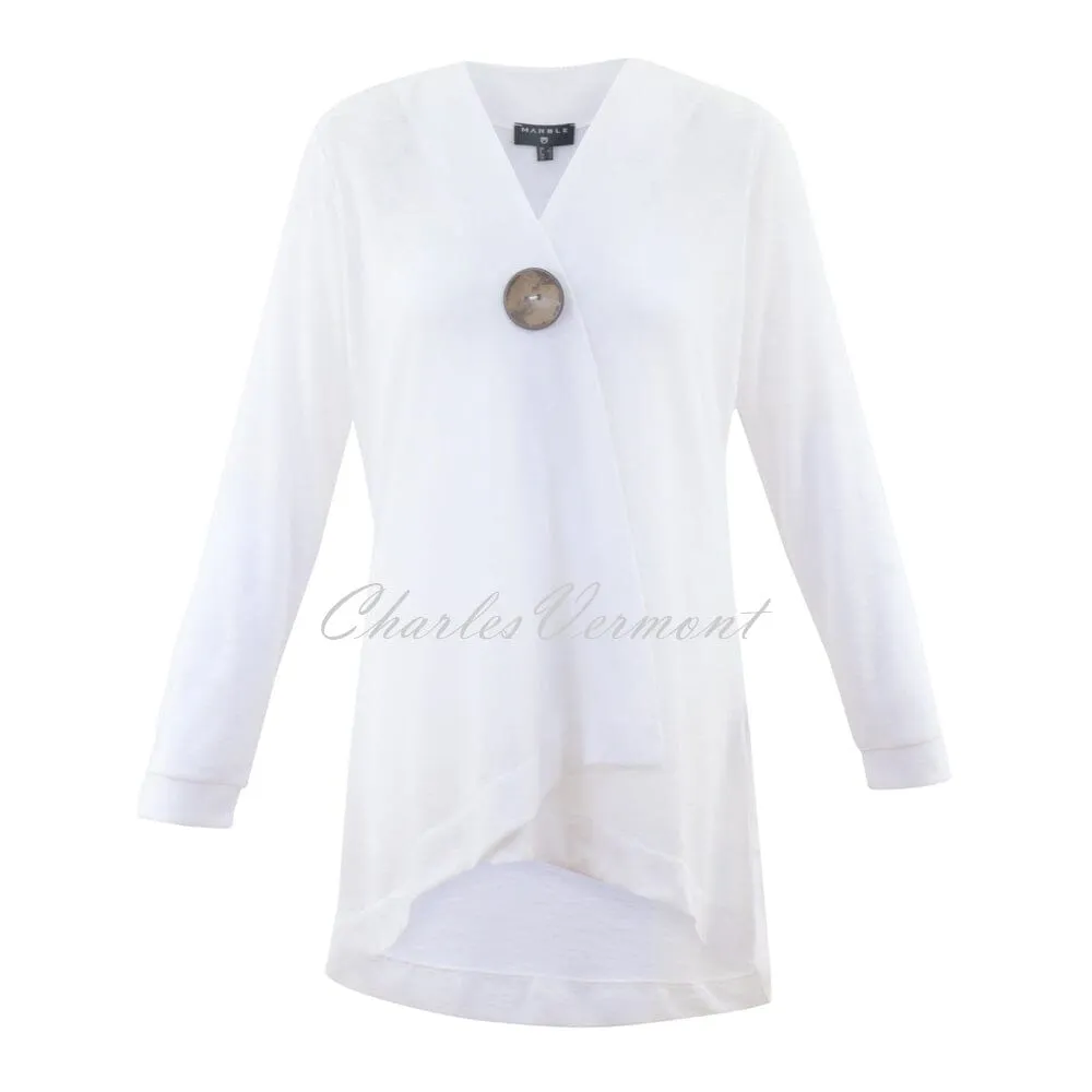 Marble Longline Cardigan – Style 6094-102 (White)