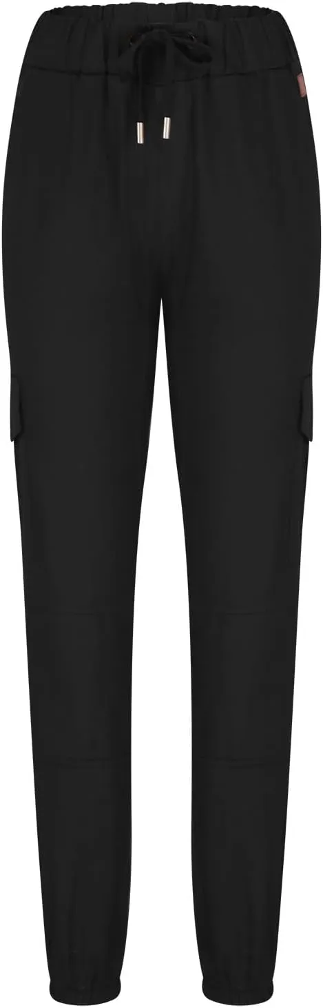 Mens Cargo Pants Slim Fit Drawstring Stretch Joggers Tapered Causal Fashion Solid Athletic Sweatpants Fall Trousers