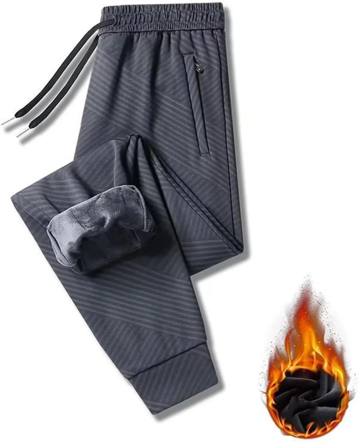 Mens Casual Cotton Sweatpants Drawstring Elastic Waist Wide Leg Pant Workout Sport Pants Work Multi Pockets
