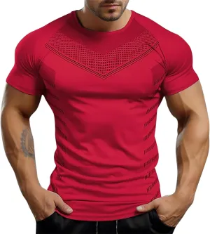 Mens Casual Slim Fit Short Sleeve T-Shirts Soft Lightweight Crew-Neck Size Baseball Shirt