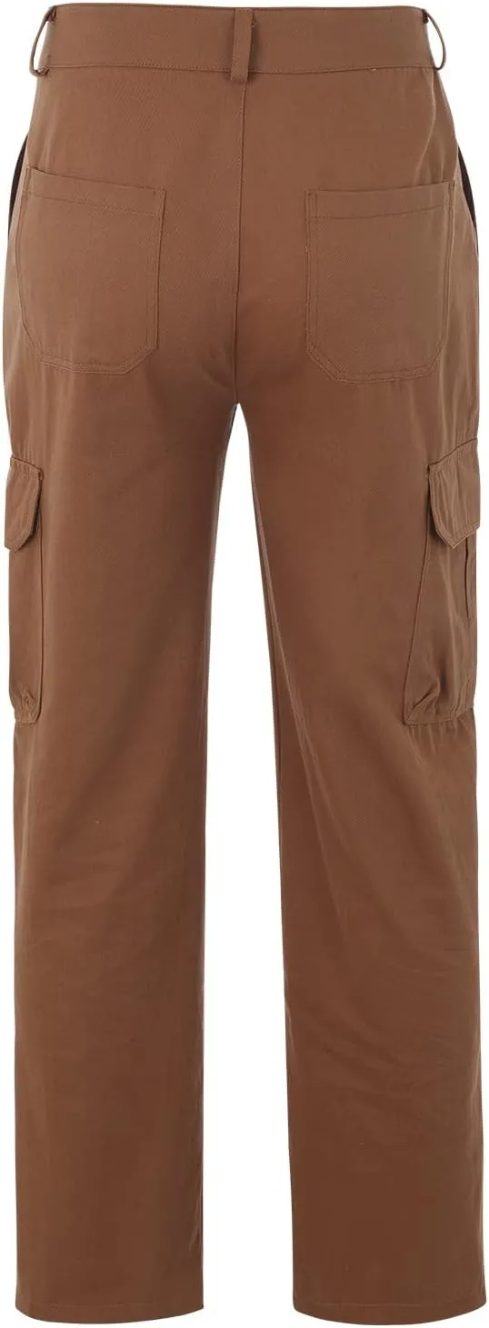 Mens Linen Cargo Pants Premium Relaxed Fit Straight Leg Pants Trousers Mens Cargo Dress Pants Solid Color Overalls