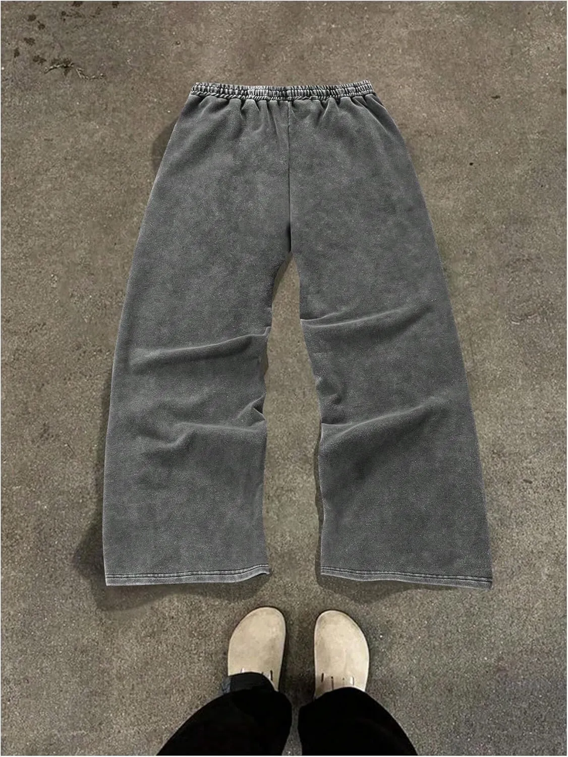 Men's Side Stripe Sweatpants Zipper Design Jogger Pants Drawstring Waist Wide Leg Trousers
