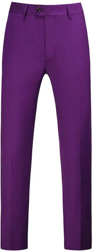 Men's Straight Leg Pants Classic Slim Fit Front Flat Casual Dress Pants Relaxed Fit Stretch Pants with Pockets