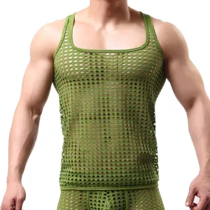 Men's Summer Fashion Tank Tops Sleeveless Compression Shirt Square Cut Muscle A-Shirts