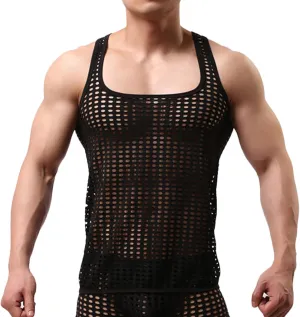 Men's Summer Fashion Tank Tops Sleeveless Compression Shirt Square Cut Muscle A-Shirts