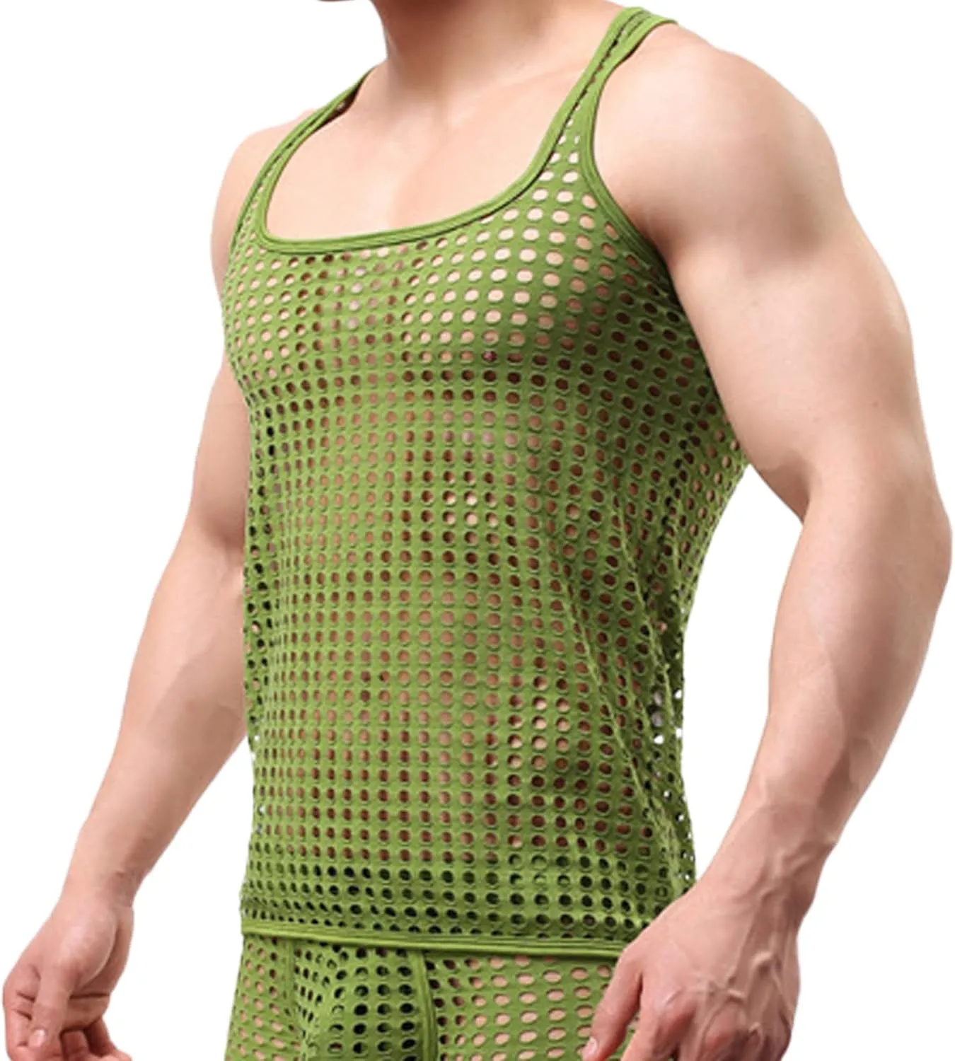 Men's Summer Fashion Tank Tops Sleeveless Compression Shirt Square Cut Muscle A-Shirts