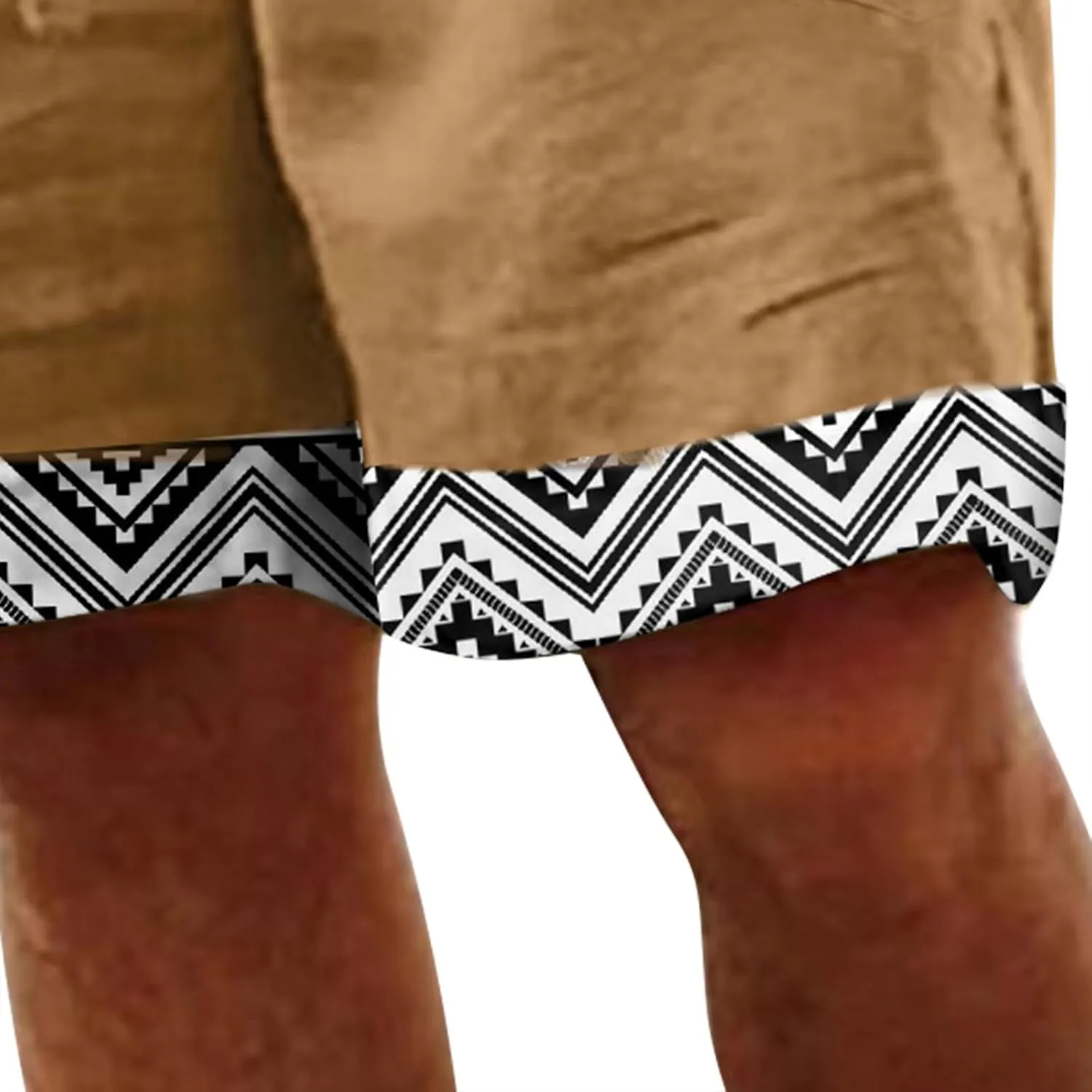 Mens White Summer Linen Shorts Coconut Tree Printed Beach Trendy Shorts Mens White Summer Linen Shorts Mens Linen