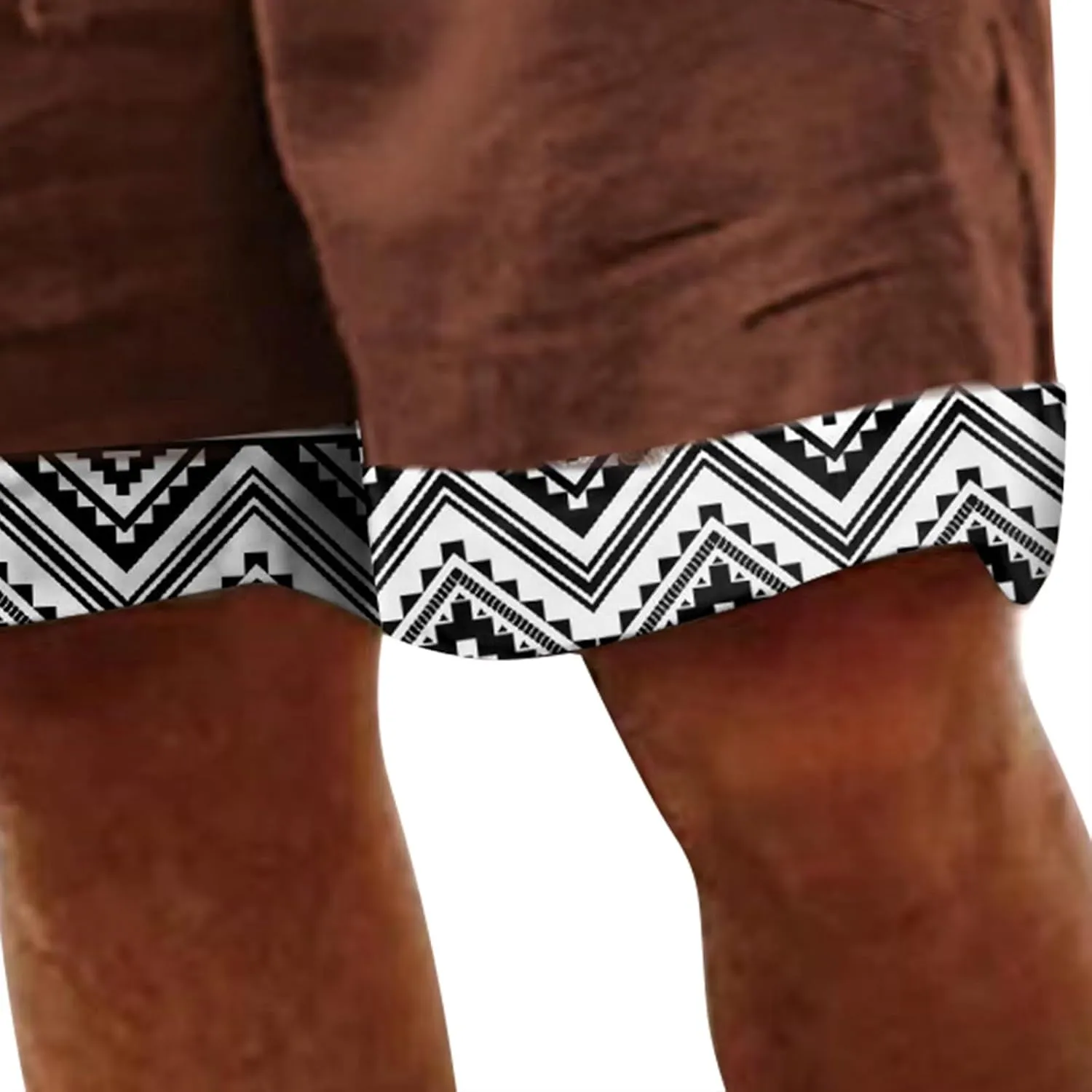 Mens White Summer Linen Shorts Coconut Tree Printed Beach Trendy Shorts Mens White Summer Linen Shorts Mens Linen
