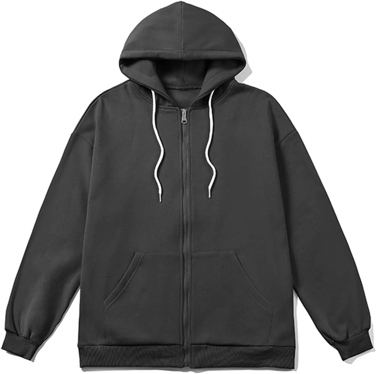 Mens Women Unisex Soild Basic Hooded Sweatshirt Couple Fleece Jacket Outwear With Pocket Zipper Hoodies Sweatshirt