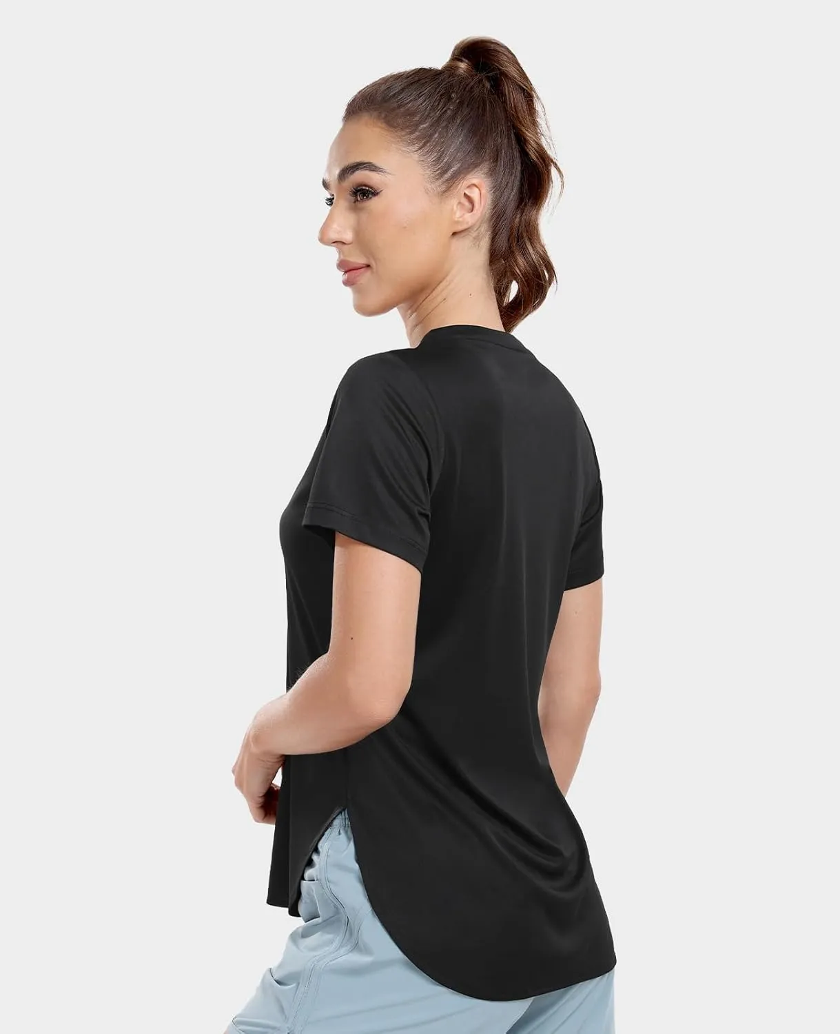 MIER Womens UPF 50  Sun Protection Workout Tops Short Sleeve UV SPF T-Shirts for Athletic Gym Exercise Yoga, Dry Fit
