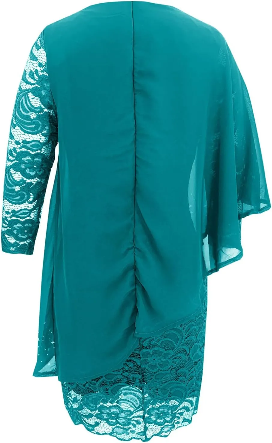 Mother of The Bride Dress 3/4 Sleeve Lace Chiffon Wedding Guest Dress Mother of Groom Dress Short Formal Evening Dress