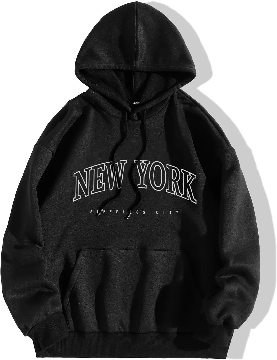 New York Hoodie Women Graphic Pullover Long Sleeve Comfy Casual Hooded Sweatshirts Pocket Fall Clothes Teen Girls