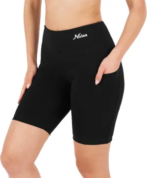 Nirlon Biker Shorts with Pockets - Biker Shorts Women Workout Shorts for Gym & Yoga Shorts for Women Plus Size Biker Shorts