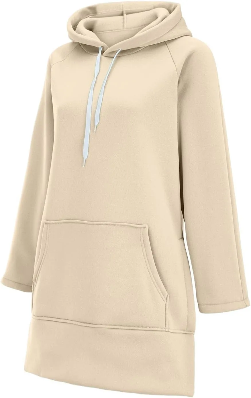 Oversized Hoodie Dress for Women, Pullover Long Sleeve Split Hem Valentines Day Sweatshirts with Pockets