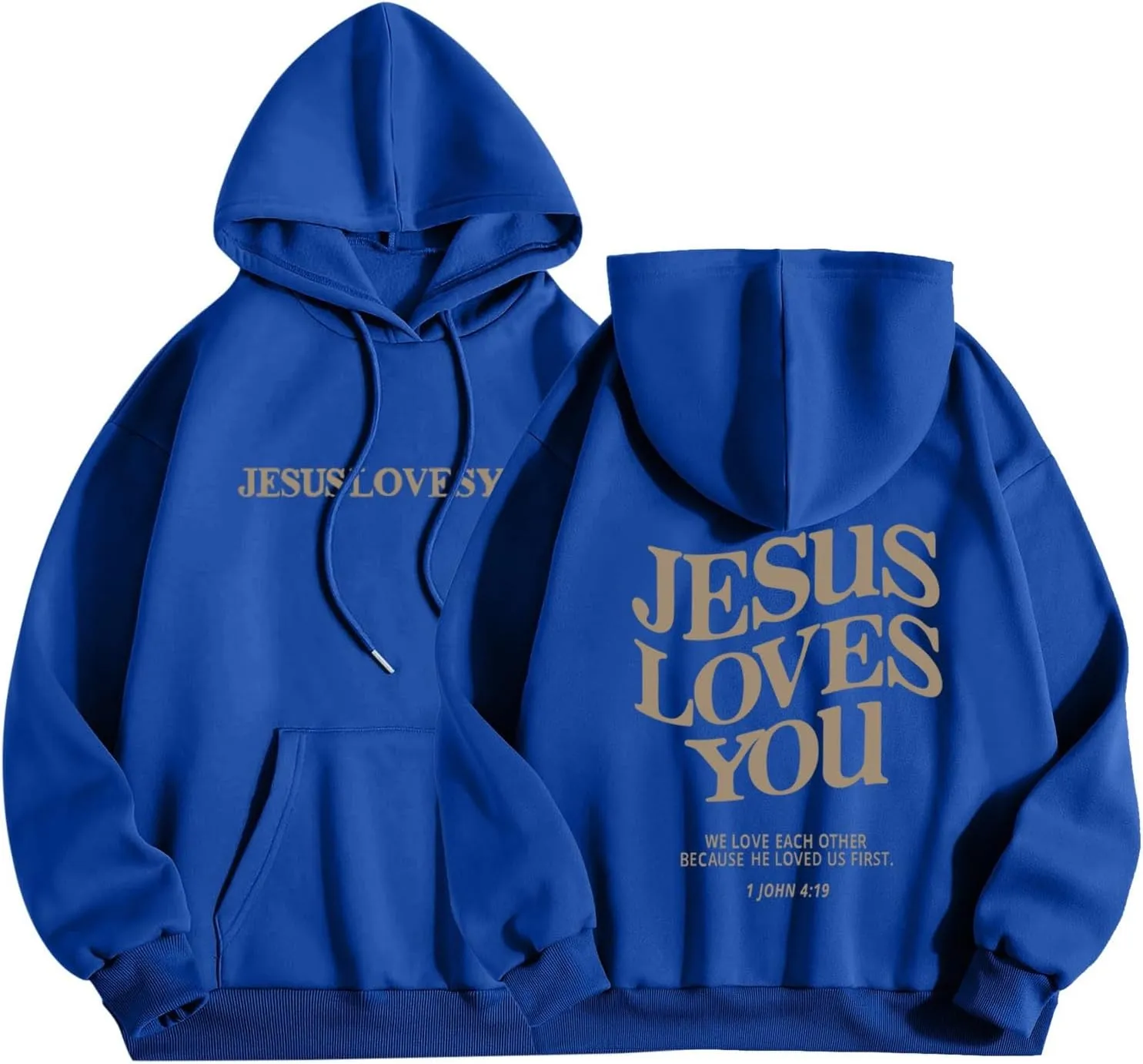 Oversized Hoodie For Women Love Like Jesus Hooded Drawstring Sweatshirts Loose Letter Print Long Sleeve Pullover Hoodie Tops
