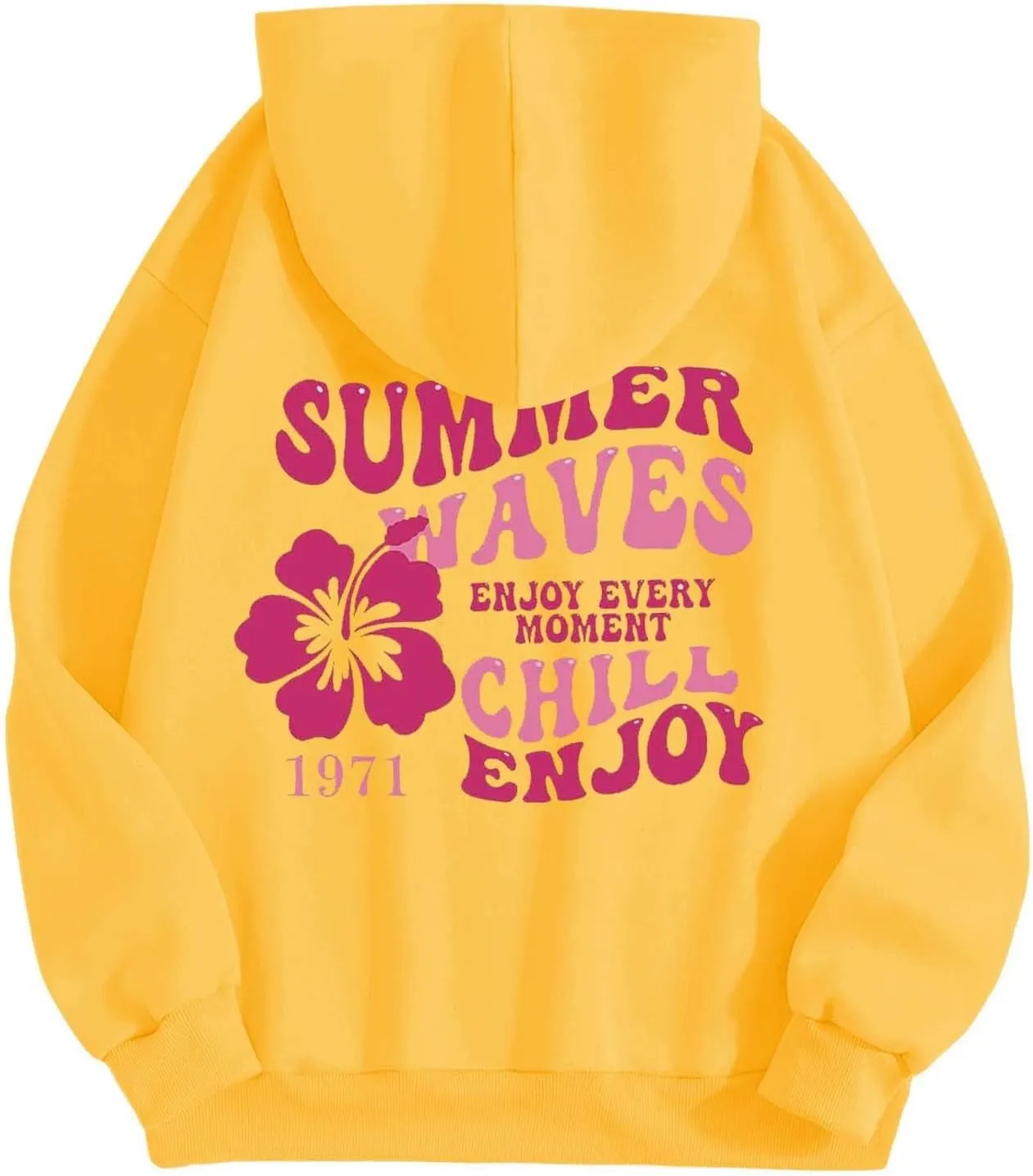 Oversized Hoodies For Women Graphic Trendy Y2K Preppy Clothes Long Sleeve Florals Pink Palm Puff Hoodie Sweatshirt