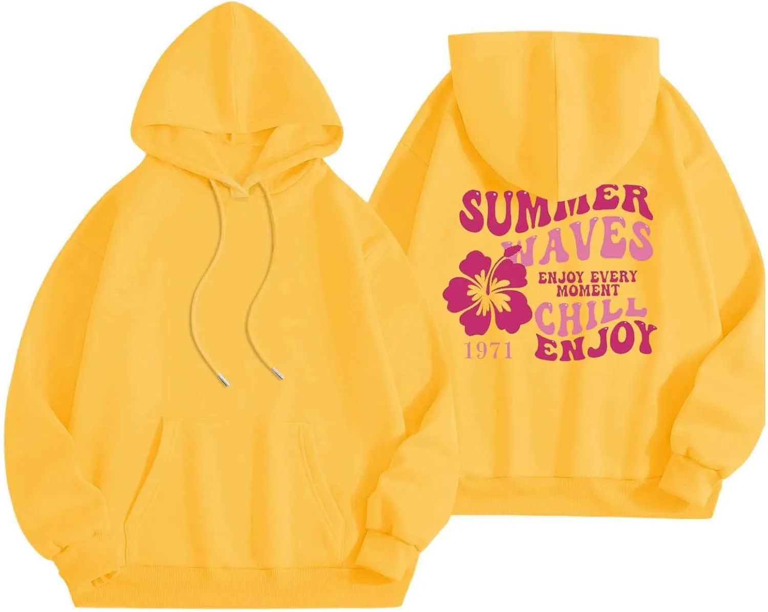 Oversized Hoodies For Women Graphic Trendy Y2K Preppy Clothes Long Sleeve Florals Pink Palm Puff Hoodie Sweatshirt