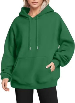 Oversized Hoodies for Women Trendy Fleece Cotton Sweatshirts Drawstring Baggy Raglan Hooded Pullover Tops with Pocket