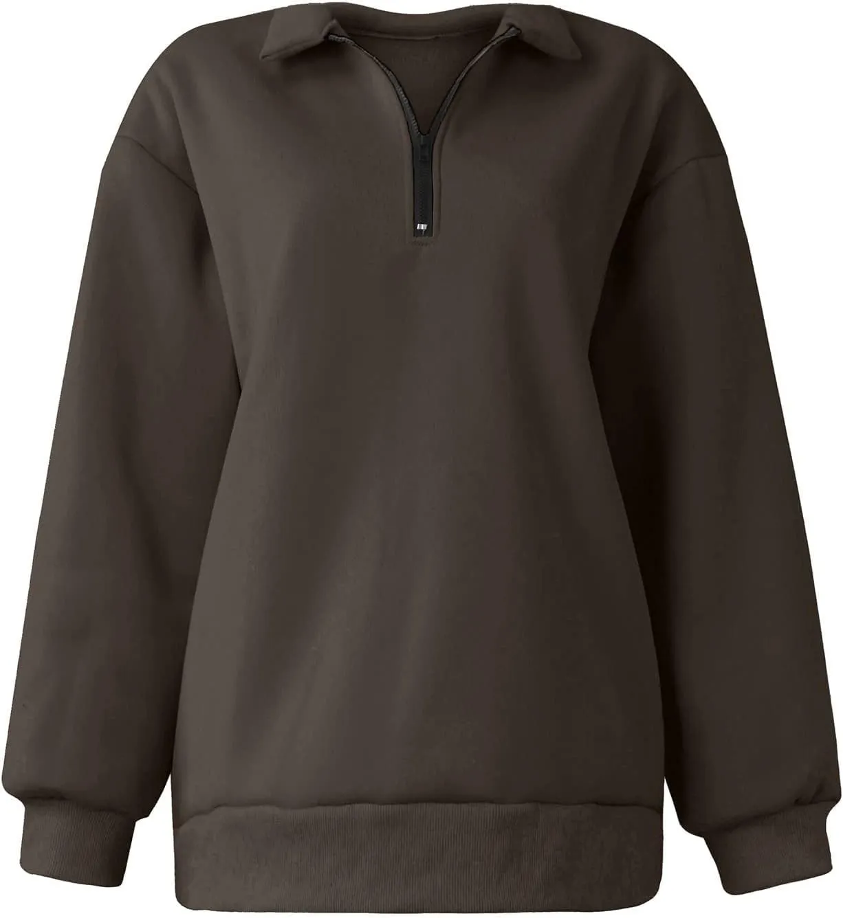 Oversized Zip Up Sweatshirts For Women 2023 Fall Fashion Outfits Casual Quarter Zip Long Sleeve Pullover Hoodies
