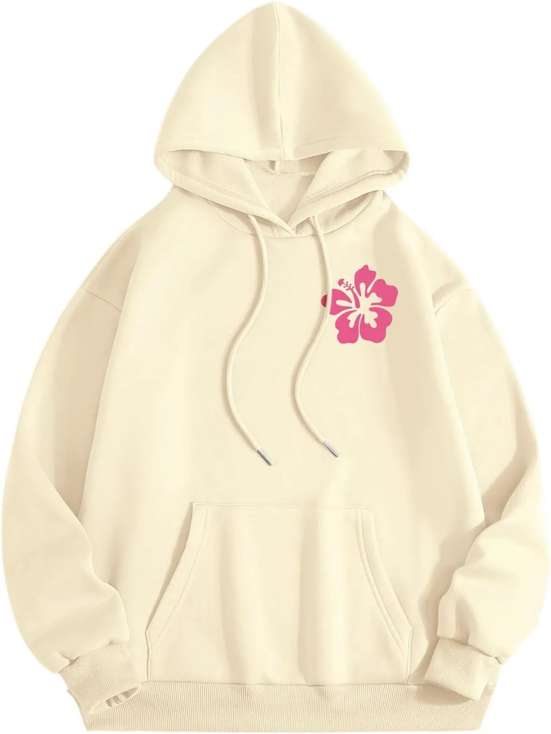 Pink Preppy Hoodie for Women Teen Girls Meet Me at The Ocean Graphic Y2K Comfort Hoodie Oversized Hooded Sweatshirts