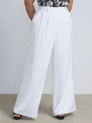Plus Crepe Wide Leg Pants