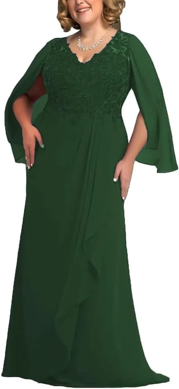 Plus Size Mother of The Bride Dress for Wedding Lace Wedding Guest Dress for Women Chiffon Formal Evening Dress