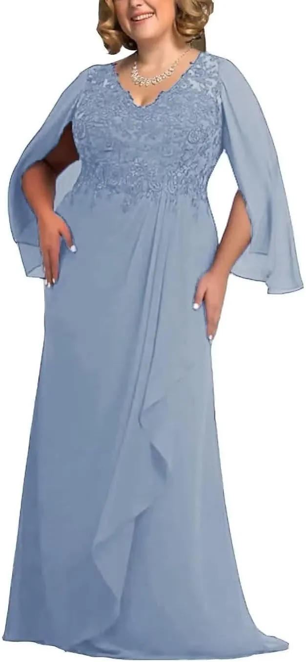 Plus Size Mother of The Bride Dress for Wedding Lace Wedding Guest Dress for Women Chiffon Formal Evening Dress