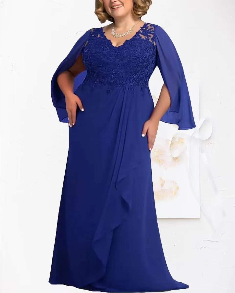Plus Size Mother of The Bride Dress for Wedding Lace Wedding Guest Dress for Women Chiffon Formal Evening Dress